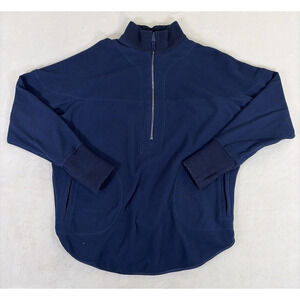 Free People FP Movement Mountain Dreamin Fleece 1/2 Zip Jacket Size Small Navy